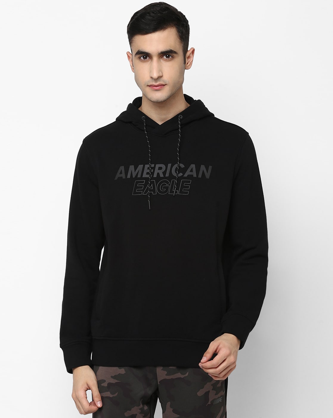 American eagle black shop and white hoodie