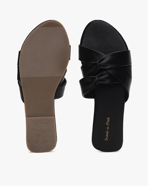 Black best sale slide sandals