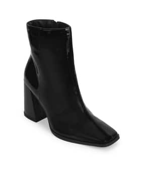 Patent Leather Ankle-Length Boots-image-21