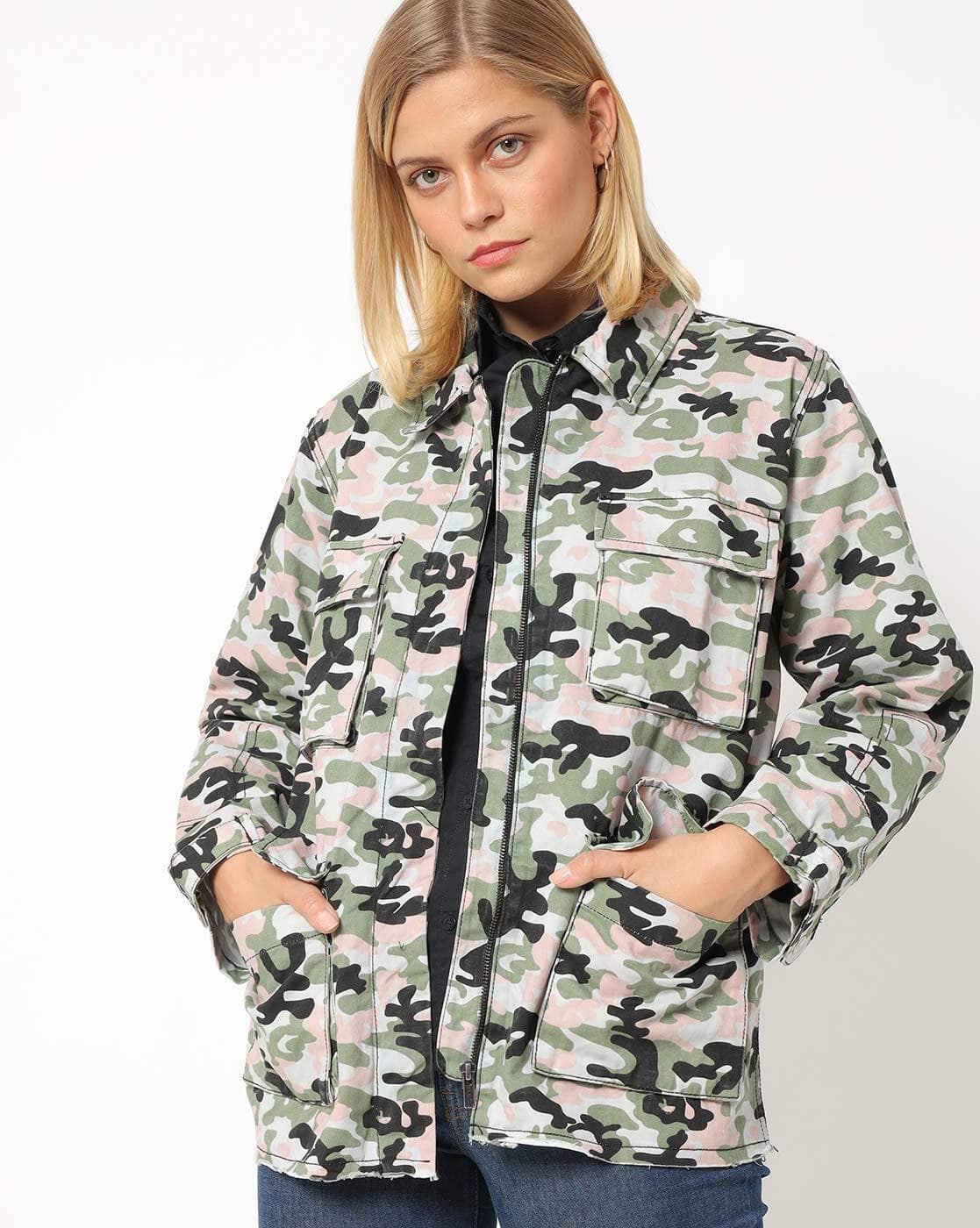 camouflage biker jacket