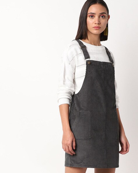 Corduroy Pinafore Dress with Insert Pockets