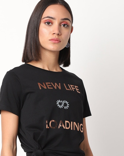 Buy Black Tshirts for Women by DNMX Online