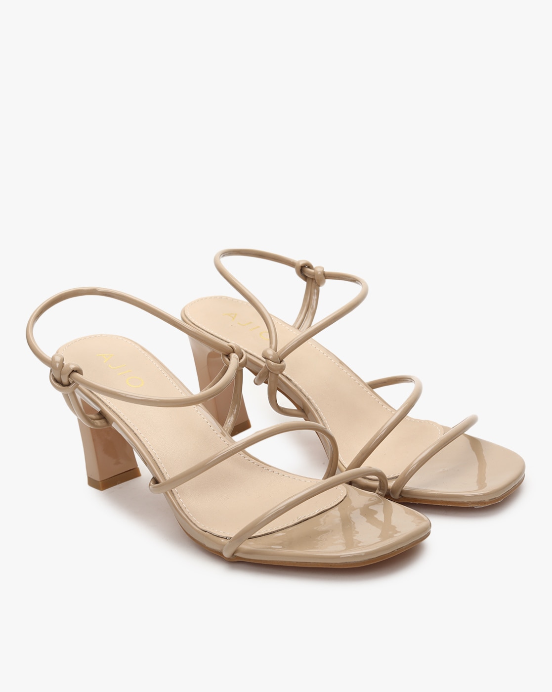Buy Beige Heeled Sandals for Women by AJIO Online