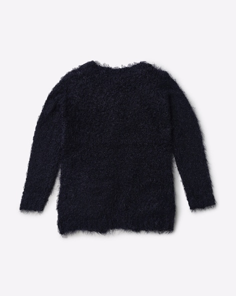 Girls fluffy outlet black cardigan