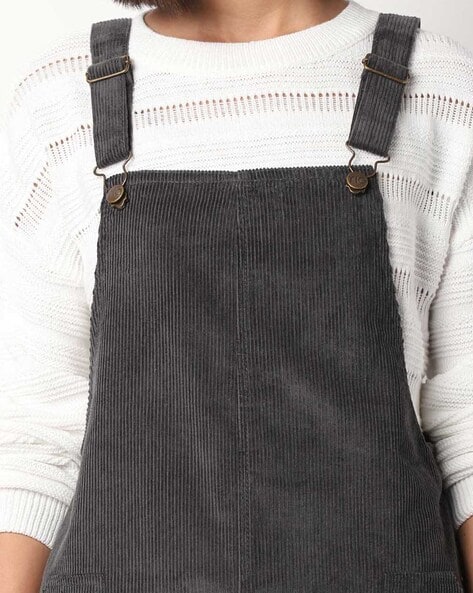 Grey corduroy pinafore clearance dress