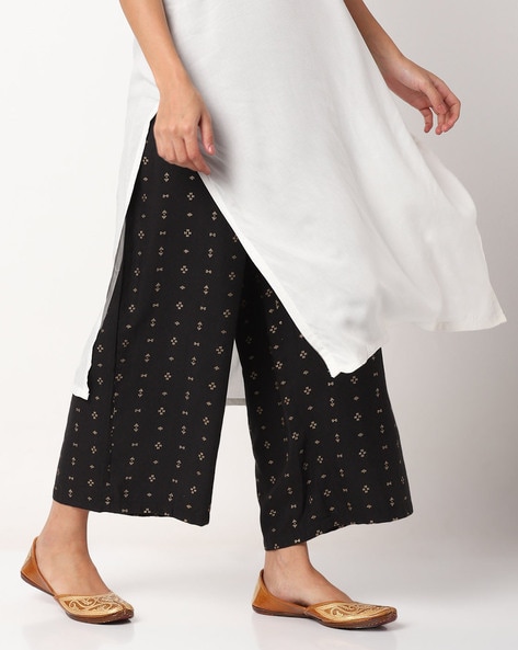Printed Palazzos with Semi Elasticated Waist Price in India