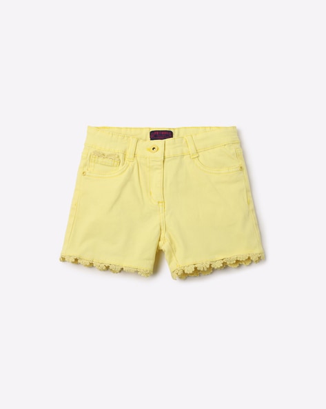 Spring Savings Clearance 2023,POROPL Summer Holes Solid Stretch Jeans Shorts  Denim Teen Girl Shorts Yellow Size 6 - Walmart.com