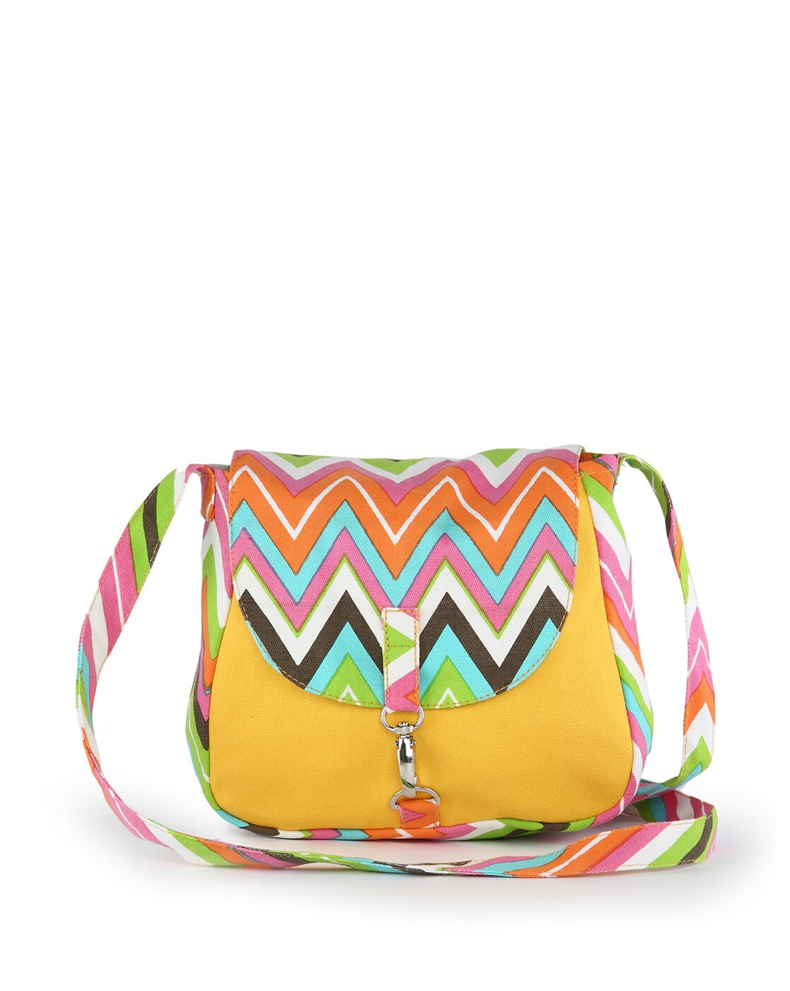 Buy Vivinkaa Orange & Blue Printed Sling Bag - Handbags for Women 2335974 |  Myntra