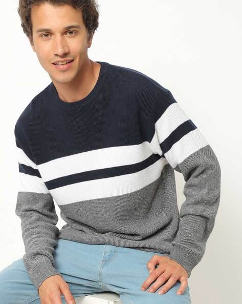 DUKE Striped Crew Neck Sweatshirt