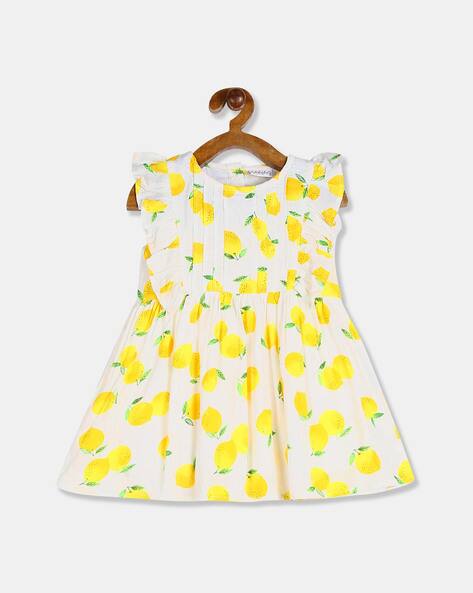 Buy White Yellow Dresses Frocks for Girls by Donuts Online