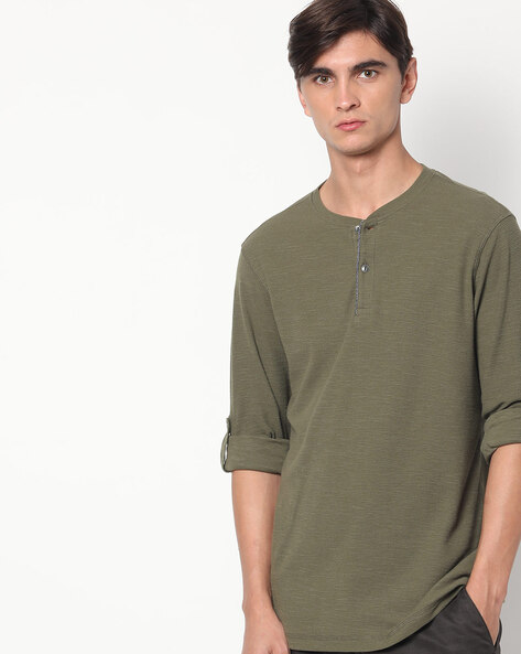 Textured Henley T-shirt