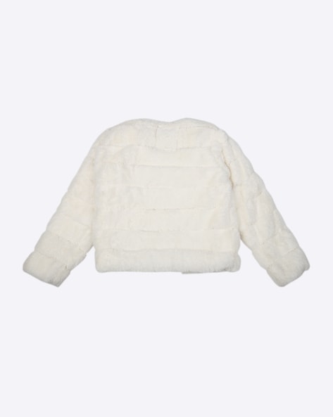 Girls white cheap fur jacket