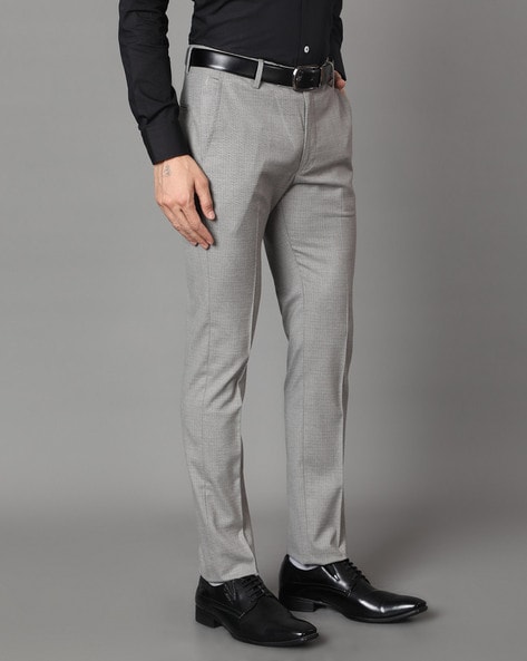 Buy C3 Metallic Silver Coloured Classic Formal Trousers for Men  F2226  at Amazonin