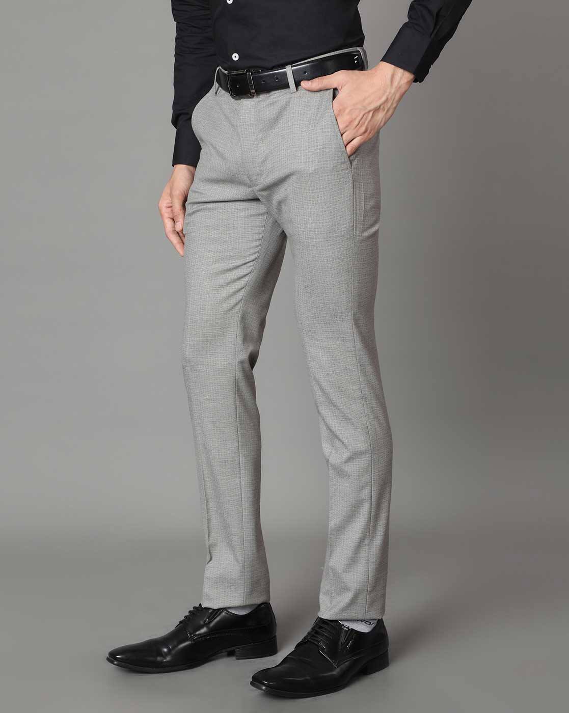 Buy Silver Trousers \u0026 Pants for Men by 