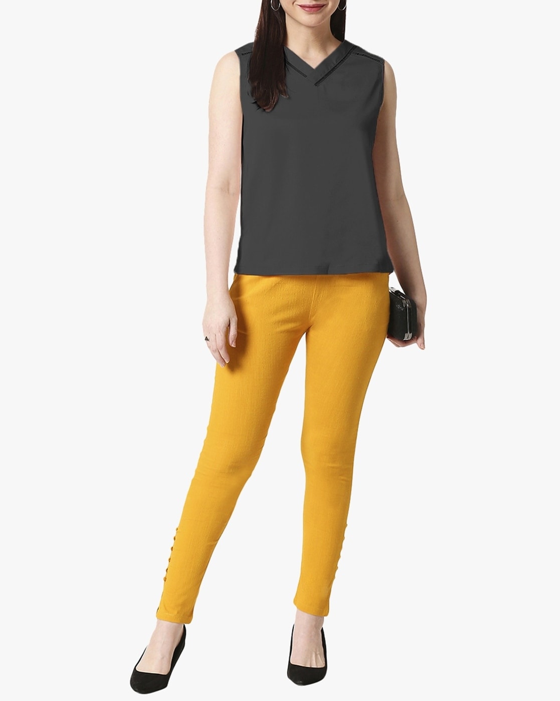 Textured Pants with Insert Pockets