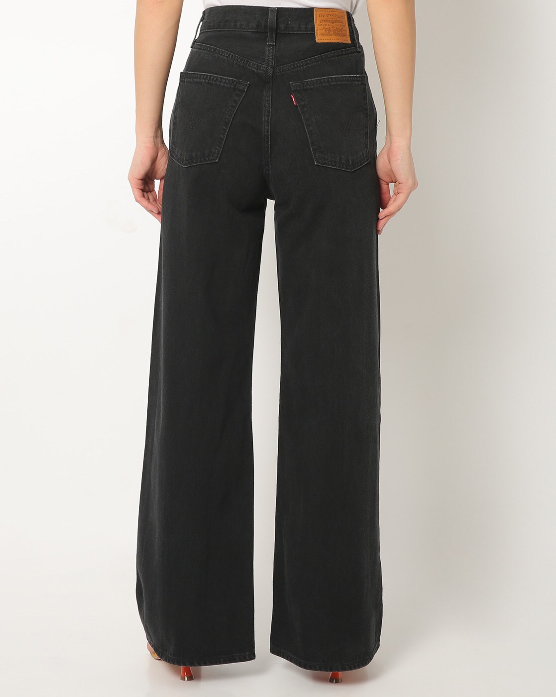 levis ribcage wide leg black