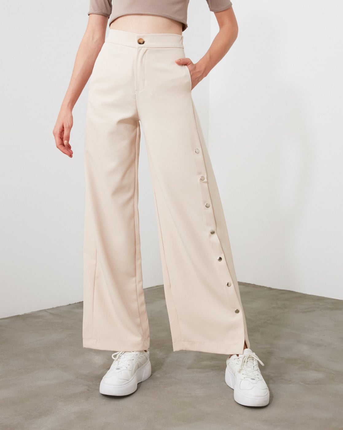 ADIDAS Wide Leg Sports Trousers Men and Women Side Buttons Straight Casual  Trousers Womens Fashion Bottoms Other Bottoms on Carousell