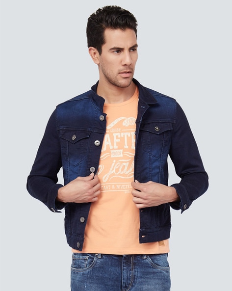 Buy Louis Philippe Jeans Washed Denim Jacket - Jackets for Men 25422466 |  Myntra