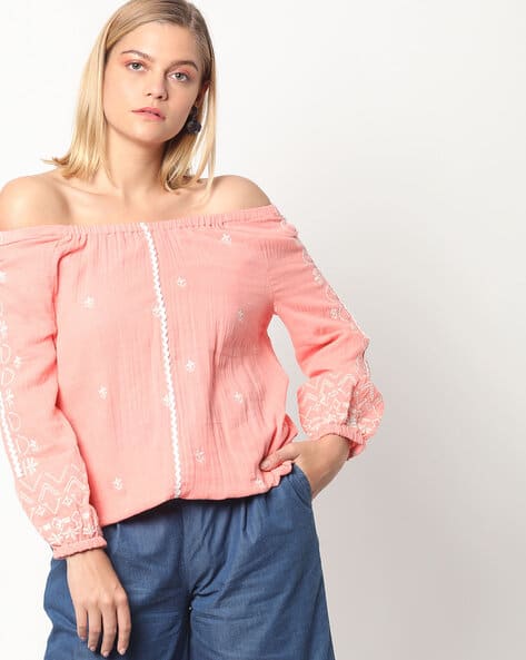 off the shoulder blouson top