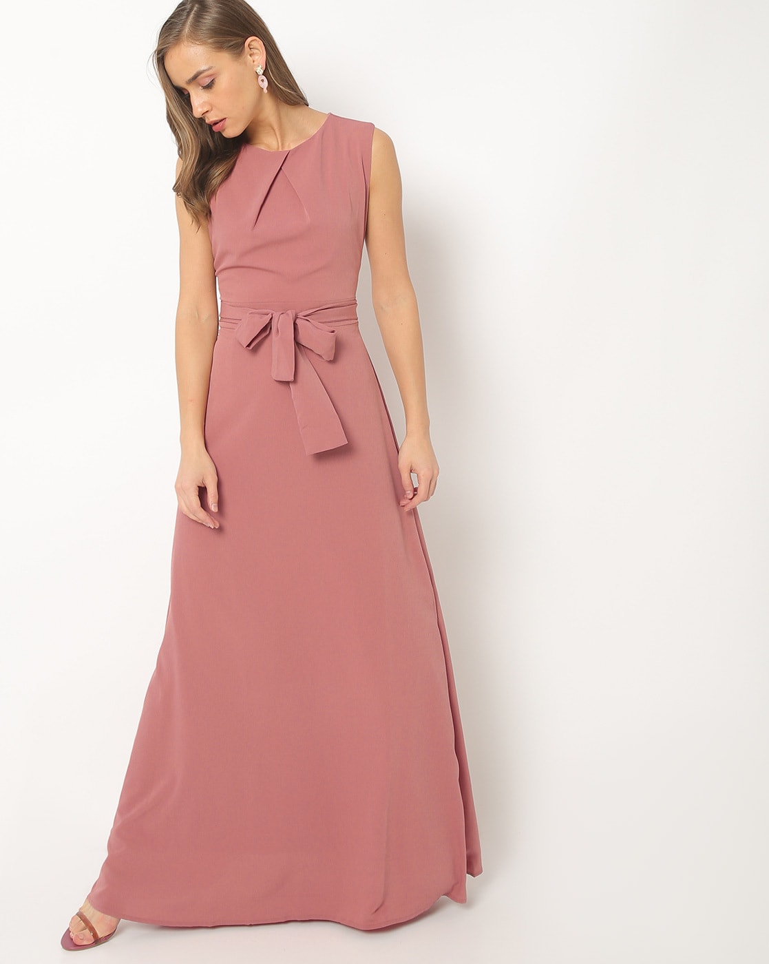 Mademoiselle Hot Pink Asymmetric Scarf Neck Backless Maxi Dress – Club L  London - USA