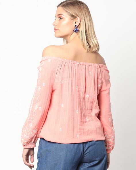 off the shoulder blouson top