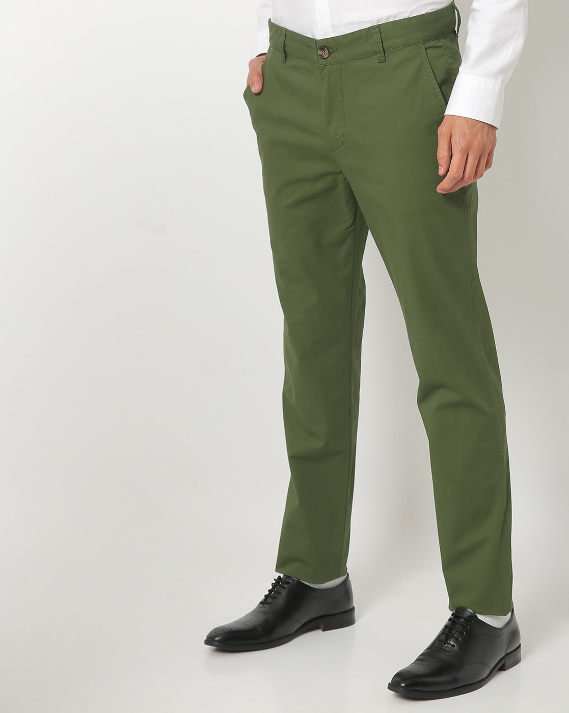 Buy Olive Green Color Ankle Length Fusion Cotton Pant Online | Tistabene -  Tistabene