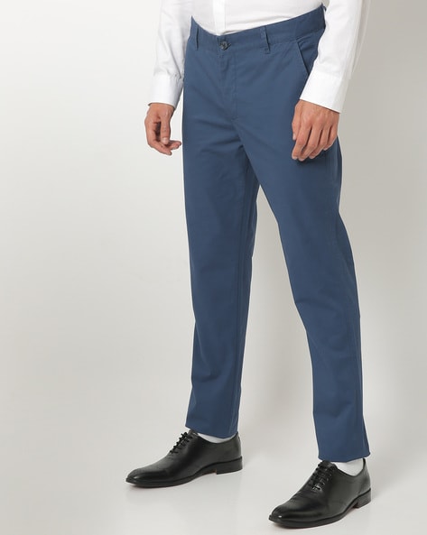 Buy Regular Fit Men Trousers Blue Poly Cotton Blend for Best Price  Reviews Free Shipping