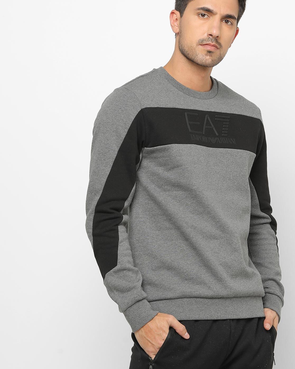 Emporio armani ea7 control on sale panel crew sweatshirt