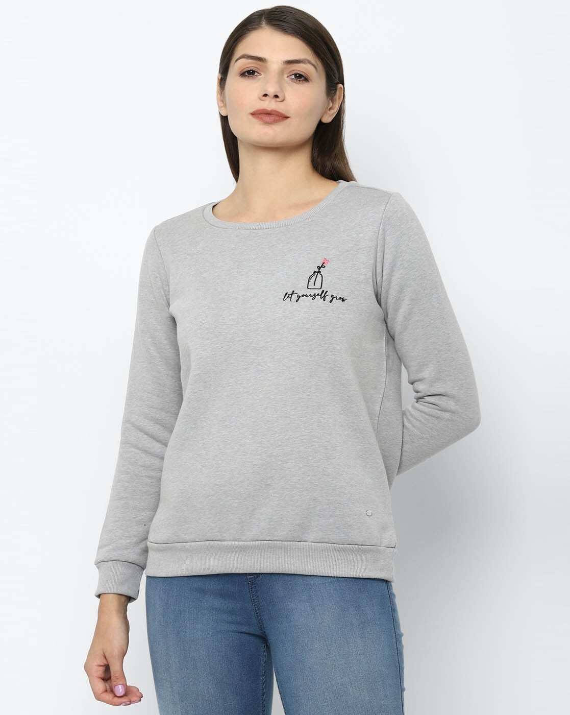 Buy Grey Sweatshirt & Hoodies for Women by ALLEN SOLLY Online 
