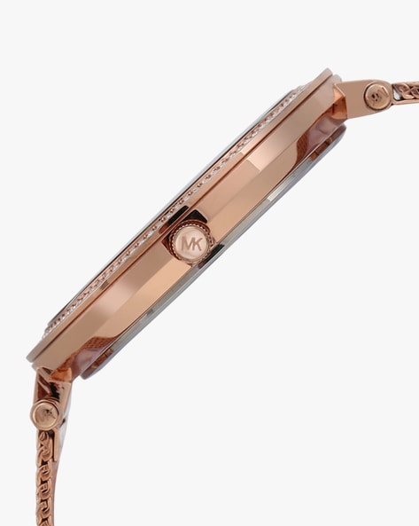 Michael kors mesh hot sale watch rose gold