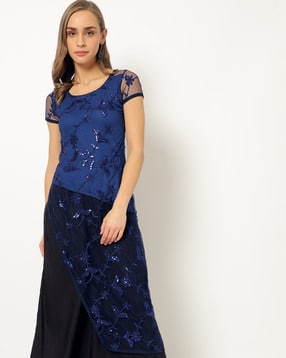 ira soleil Sequin Embellished A-line Kurta-picture-52