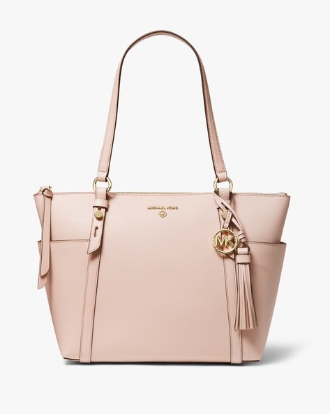 MK Sullivan Small Saffiano Leather Top-Zip Tote Bag