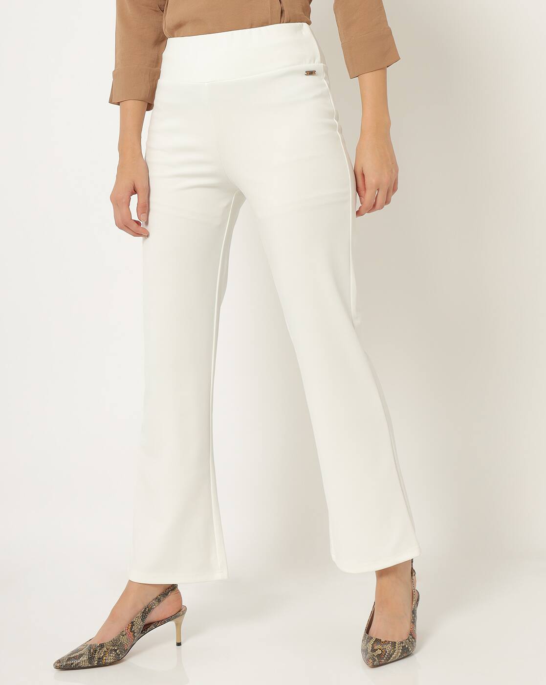 Buy White Trousers \u0026 Pants for Women by 