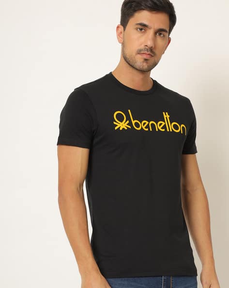 UNITED COLORS OF BENETTON Logo Print Slim Fit Crew-Neck T-shirt