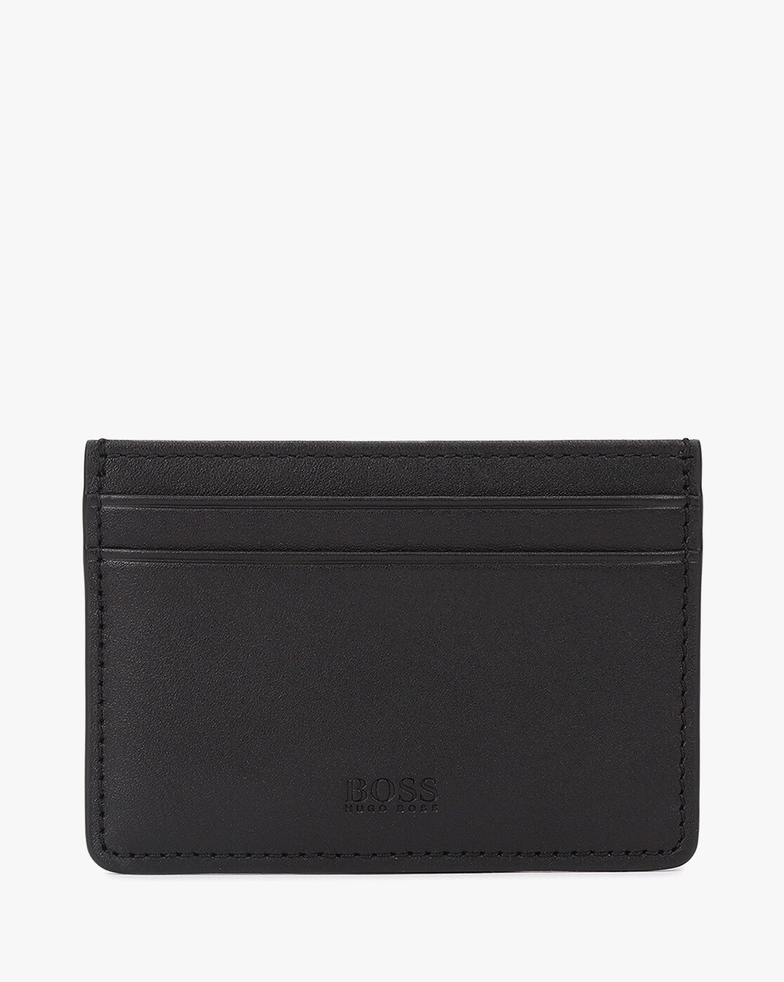 BOSS - Matte-leather card holder with embossed logo