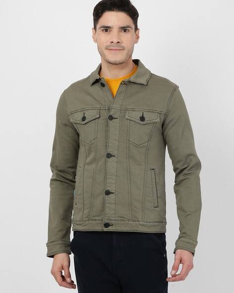 olive green trucker jacket
