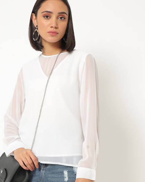 andmary craire choker tops white（Buy White Tops for Women