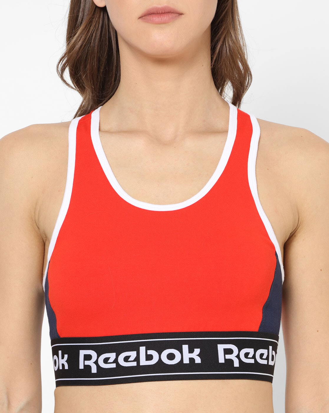 Reebok, Linear Logo Sports Bra Ladies, Red