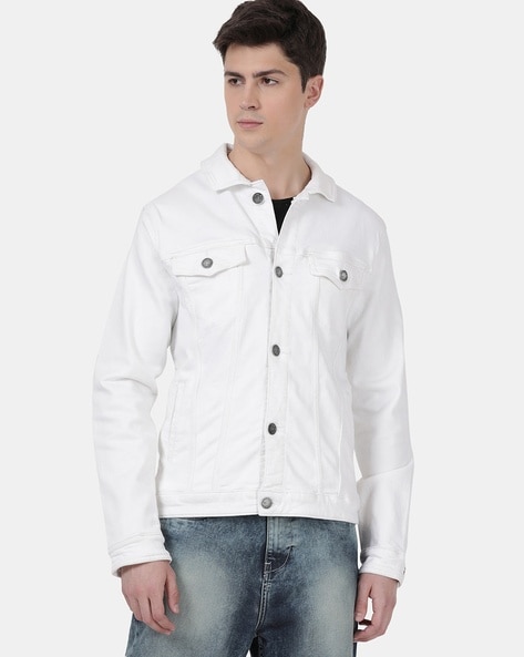 Buy Off White Printed Biker Jacket Online - Label Ritu Kumar India Store  View