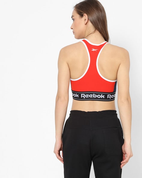 Reebok, Linear Logo Sports Bra Ladies, Red