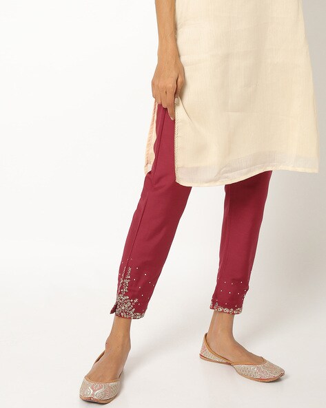 Ankle-Length Pants with Semi-Elasticated Waist Price in India