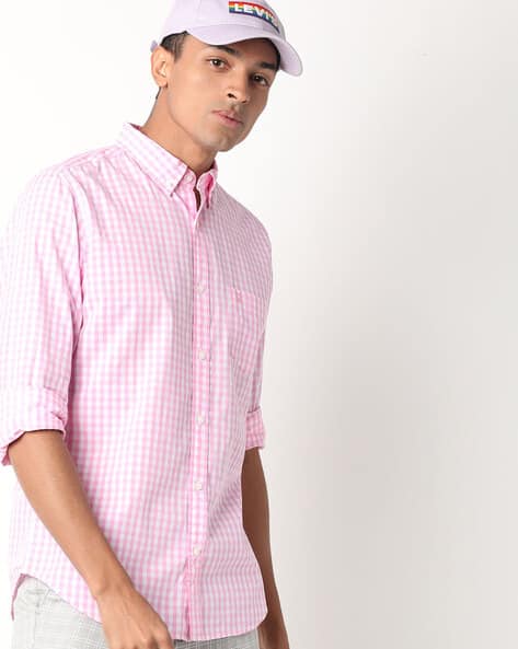 UNITED COLORS OF BENETTON Checked Shirt with Button-Down Collar