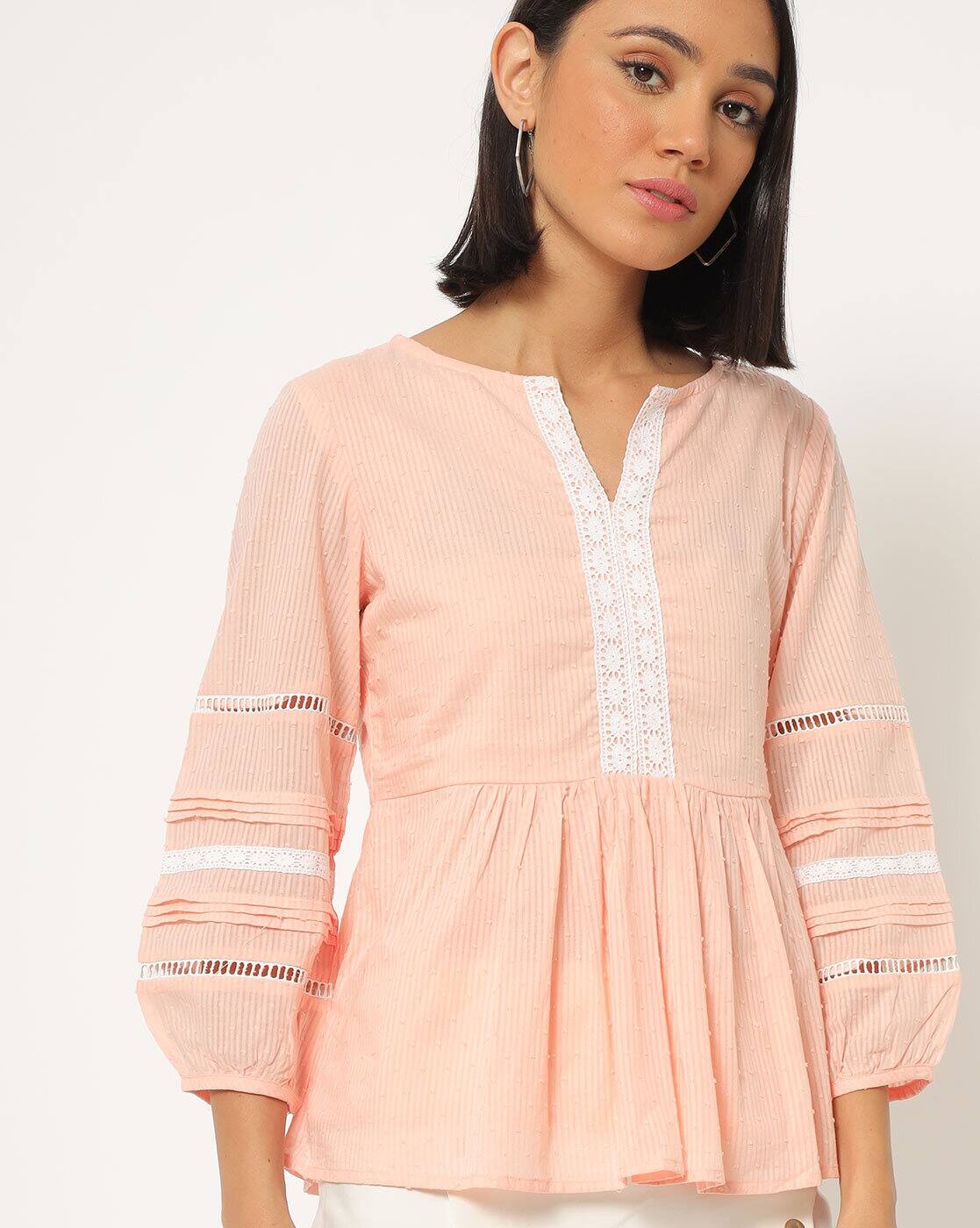 peach peplum top