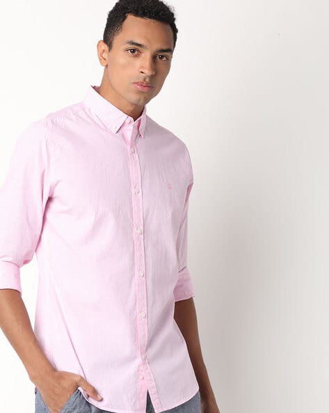 Striped Shirt with Button-Down Collar