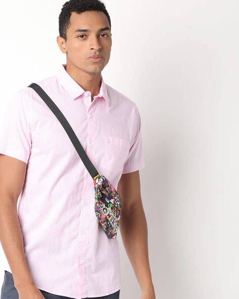 UNITED COLORS OF BENETTON Striped Slim Fit Shirt with Patch Pocket