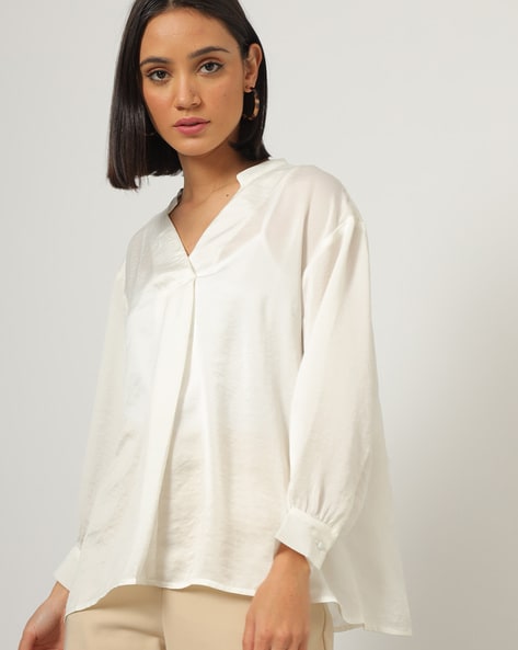 High-Low Shirt with Collar