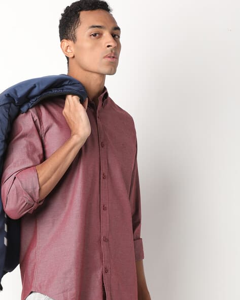 UNITED COLORS OF BENETTON Slim Fit Shirt with Button-Down Collar