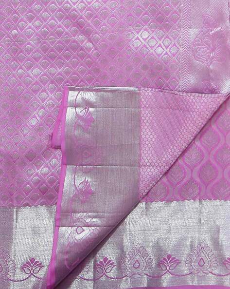 Buy Beautiful Saree in Lavender Colour With Silver Zari in Pure Kanchipuram  Handloom Silk Saree With 2gram Silver Zari With All Over Saree Weave Online  in India - Etsy