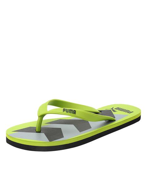 puma green flip flops