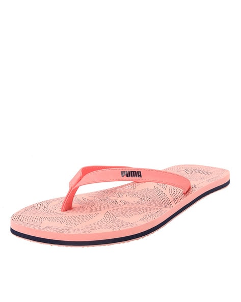 puma flip flops orange